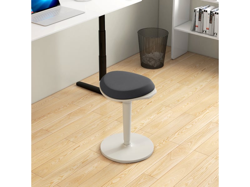  Tabouret pendulaire ergonomique à hauteur réglable, jusqu'à 120 kg, 42,5 x 35,5 x 56,5-71,5 cm, gris  - Conforama D