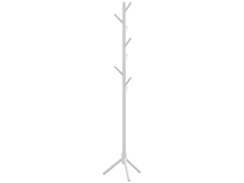  Porte-manteau en bois en forme d'arbre avec 8 crochets pour suspendre vêtements et sacs dans l'entrée ou le couloir, 40 x 40 x 165 cm, blanc  - Conforama B