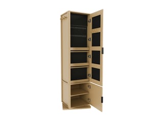 Armoire à bijoux modenvie pivotante 360° avec miroir sur pied, rangement 4 en 1, 50 x 50 x 170 cm, décor chêne clair