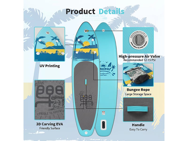 Planche de SUP Funwater SUPFW27A - 335x83x15cm 180kg  - Conforama D