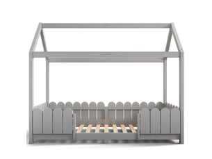 Lit cabane 90x200 cm <strong>OXEZA</strong>  <strong></strong> coloris gris