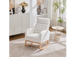 Fauteuil fixe <strong>OKWISH</strong> <strong></strong> Tissu bouclette blanc vendu A l'unité