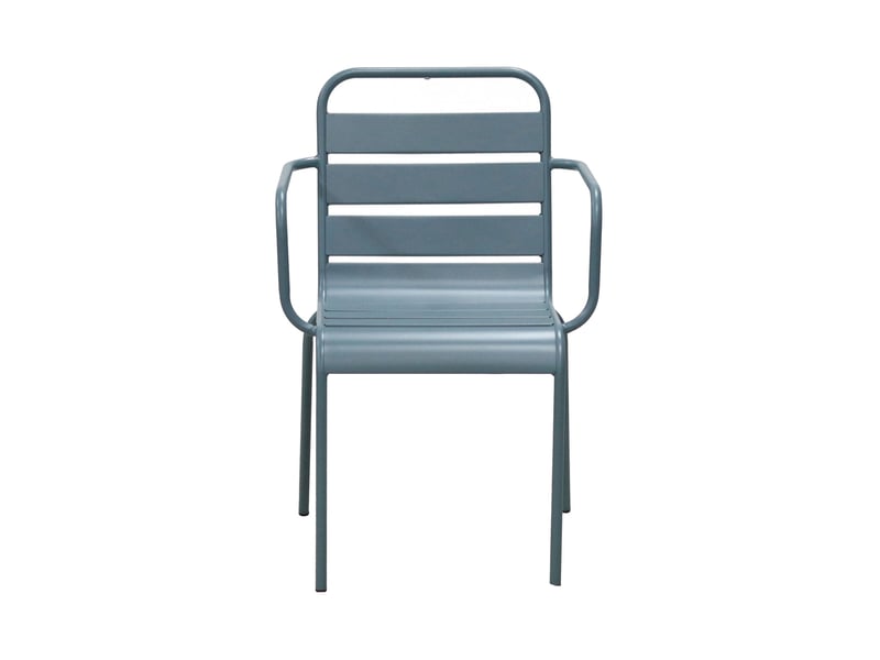  Ensemble table de jardin + 6 fauteuils en métal bleu gris - baca  - Conforama E