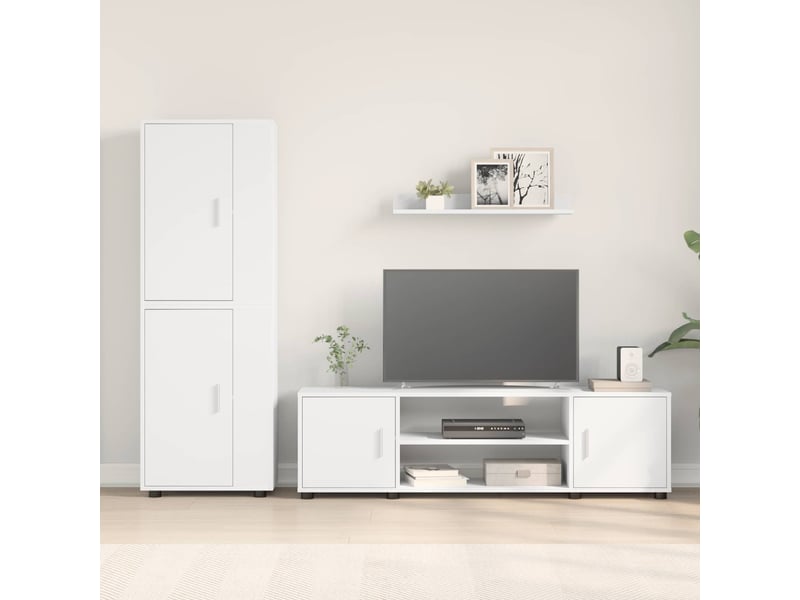  Ensemble meuble tv - banc tv - meuble de rangement blanc bois d'ingénierie  - Conforama D