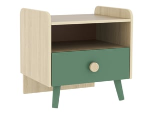 Table de chevet enfant table de nuit enfant avec tiroir et niche, petite table d'appoint en bois pour chambre d'enfant