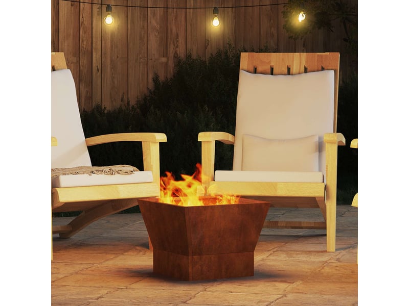 Brasero exterieur, foyer camping rouillé 40x40x35 cm acier patiné - Conforama D