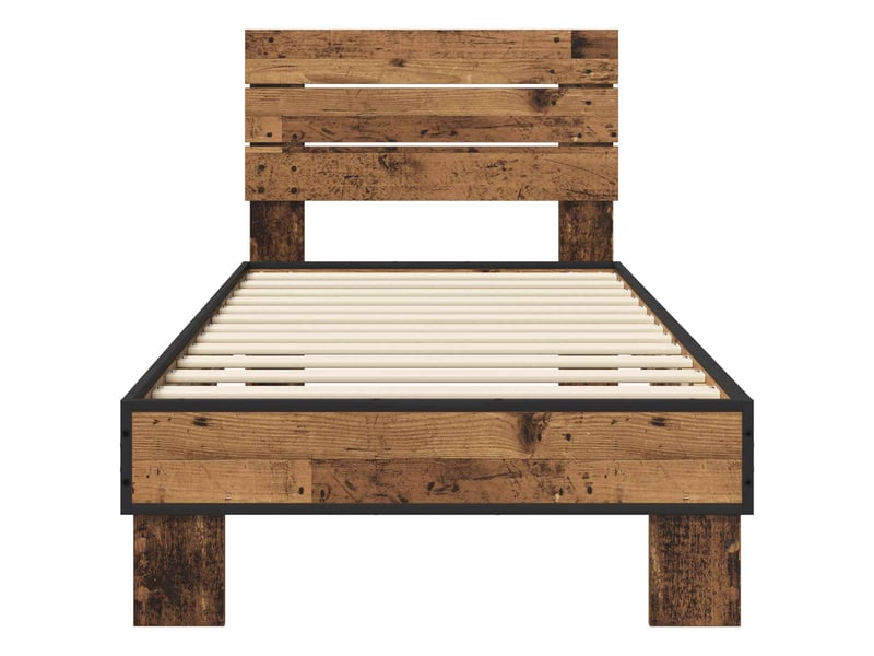 Lit simple- lit adulte - cadre de lit avec tête de lit bois ancien 80 x 200 cm - Conforama C