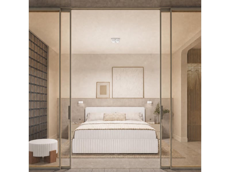  Plafonnier riff 2 blanc gx53 aluminium moderne 8x20.5x10cm SL.3033 - Conforama B