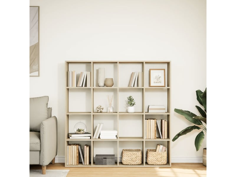  Bibliothèque, meuble de rangement salon chêne sonoma 137,5x29x137,5 cm bois d'ingénierie  - Conforama C