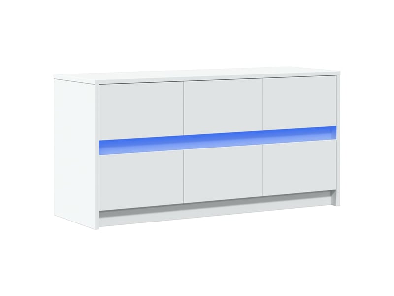  Meuble tv - banc tv - meuble de rangement avec led blanc 100x34x50 cm bois d'ingénierie  - Conforama E