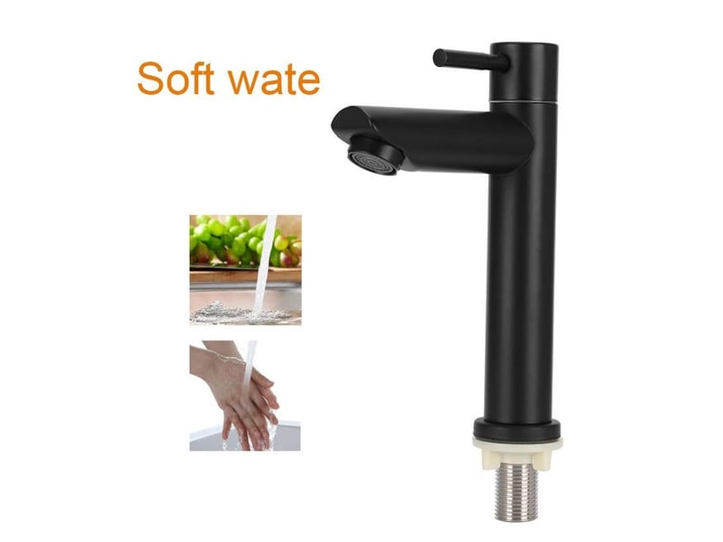  Robinet d'eau de lavabo froid simple en acier inoxydable noir, robinet d'eau de salle de bains à domicile, accessoires de toilettes XLH-ZLS-014458ZLS - Conforama D
