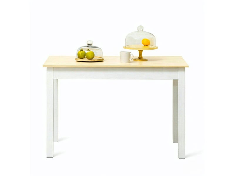 Table à manger rectangulaire 119 x 70 cm en panneau de particules chêne et blanc - Conforama A
