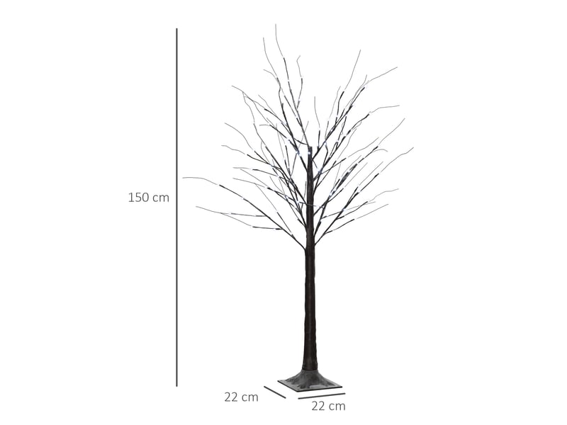  Arbre lumineux led - décoration lumineuse blanc froid - 96 leds - usage intérieur - 150 cm - décoration de noël chambre maison marron  - Conforama E