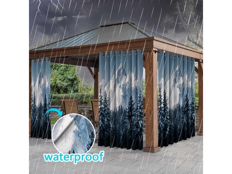  Rideaux d'extérieur améliorés pour gazebo, rideaux d'extérieur imperméables pour abri de jardin, 2 pièces 200*200cm  - Conforama D