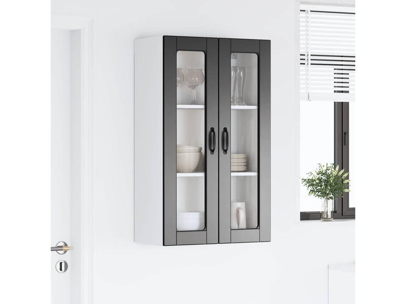  Meuble mural de cuisine, cabinet en verre mural noir 60x31x100cm shl973  - Conforama D