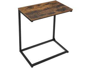 Table d'appoint en c, style industriel rustique, en aggloméré et acier