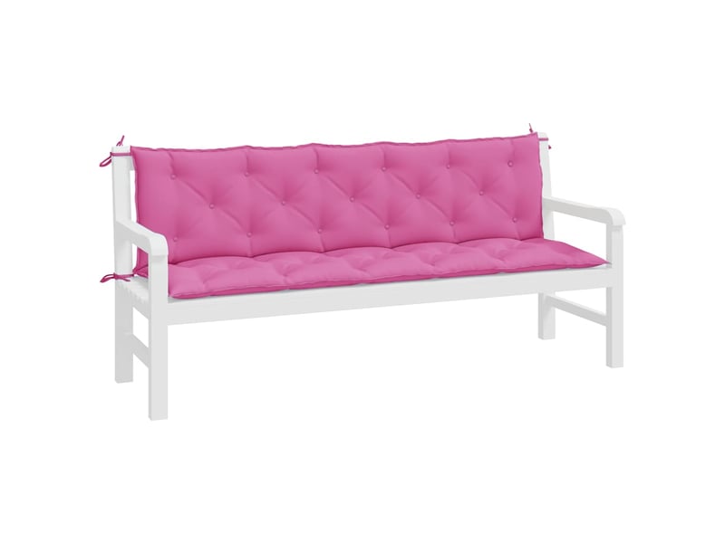 Lot de 2 coussins de banc de jardin, coussins d'assise rose tissu oxford cf58685 - Conforama D