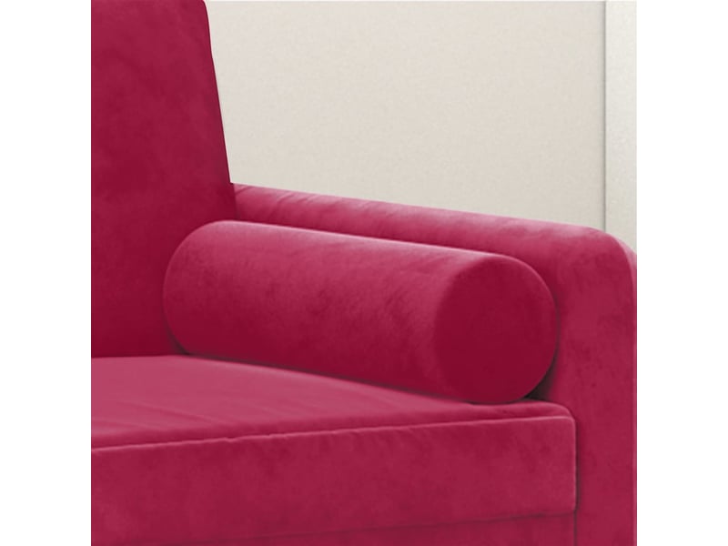  Lot de 2 coussins décoratifs rouge bordeaux ø15x50 cm velours cf60889  - Conforama E