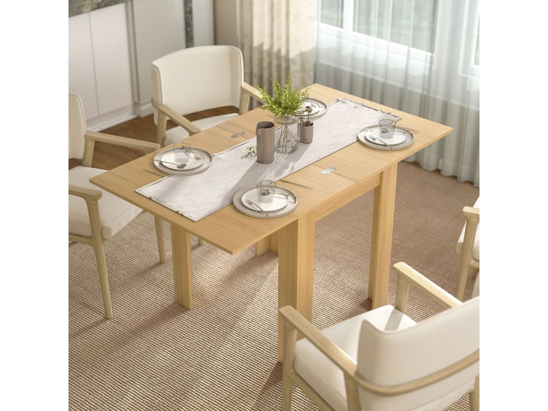  Table à manger extensible pour 4 à 6 personnes avec plateau pliant, structure stable, pour cuisine et salle à manger  - Conforama B