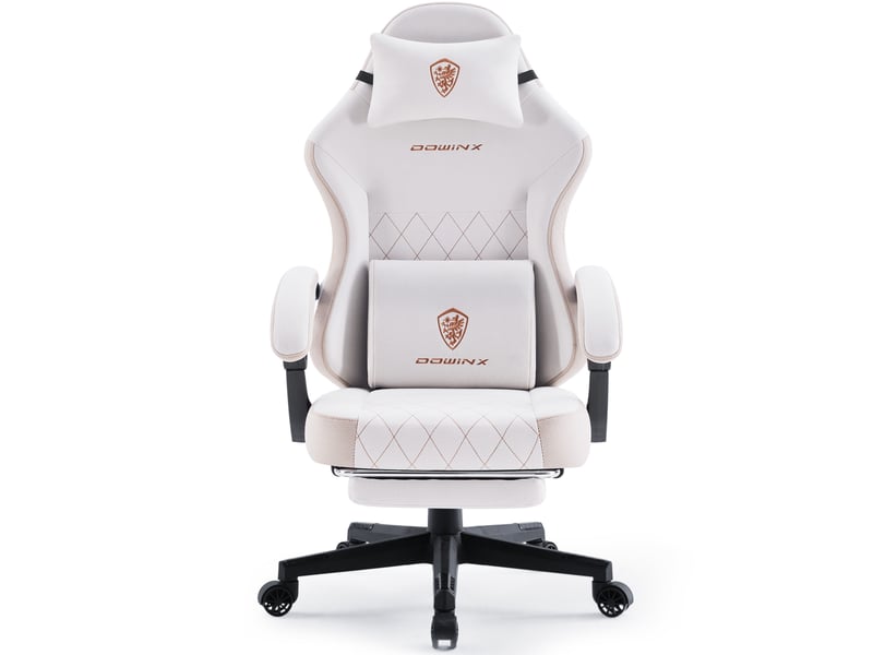  Fauteuil gaming – assise à ressorts ensachés – coussin lombaire massant – repose-pieds – charge maximale 135 kg – beige  - Conforama A