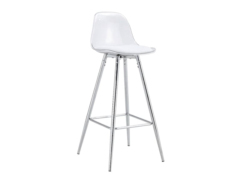  Lot de 2 chaises transparentes avec pieds en métal argenté, dossier ergonomique, pour salle à manger et salon  - Conforama A