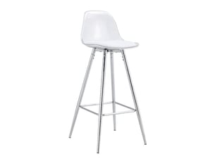 Lot de 2 chaises transparentes avec pieds en métal argenté, dossier ergonomique, pour salle à manger et salon