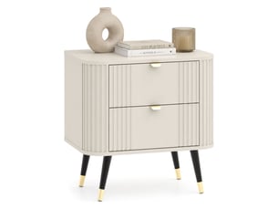 Commode de chevet lelitira, 2 tiroirs, 40x59x60h cm beige cachemire