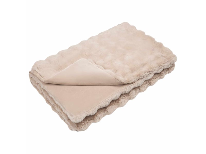 Couverture décorative, couverture antidérapante en fausse de lapin olite beige shl43788 - Conforama A