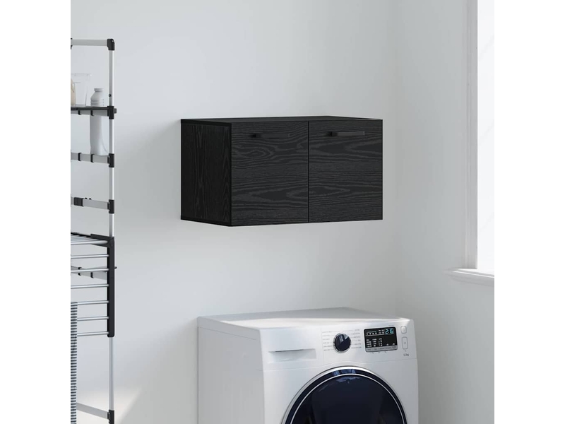  Armoire murale salon, meuble de rangement 60 x 36,5 x 35 cm bois d'ingénierie chêne noir  - Conforama B