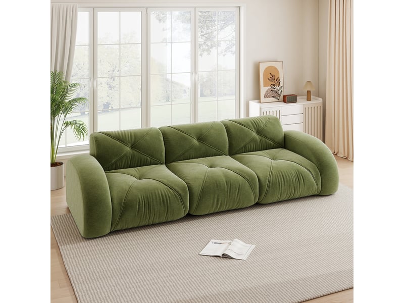  Canapé modulable, canapé 3 places – base antidérapante, sans montage, sans cadre, en tissu chenille  - Conforama C