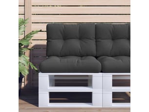 Coussin de palette, coussin de chaise, coussin de canapé noir 50x40x12 cm tissu cf55408