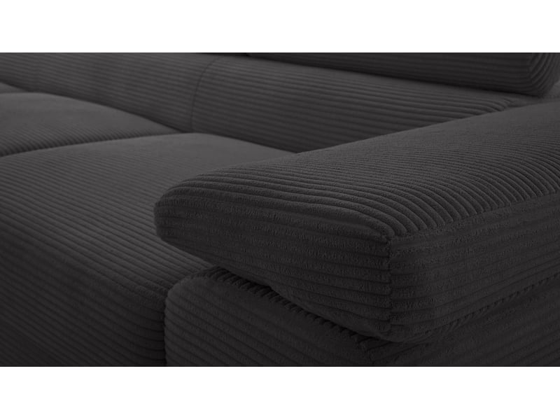  Canapé d’angle en velours côtelé arborio 280 cm gris foncé g Arborio - Conforama D