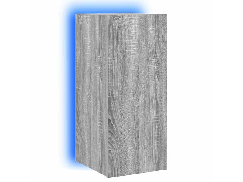  Meuble tv - banc tv - meuble de rangement mural avec lumières led sonoma gris 30,5x35x70 cm  - Conforama E