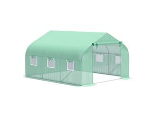 Serre de jardin - fer - vert foncé - pour jardin et extérieur