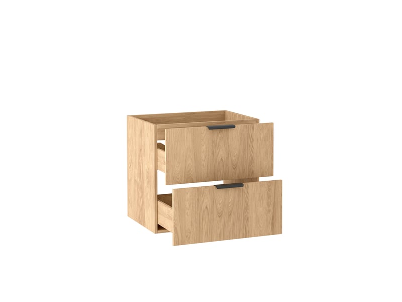  Meuble sous vasque suspendu luna effet chêne hikora 60 cm  - Conforama E