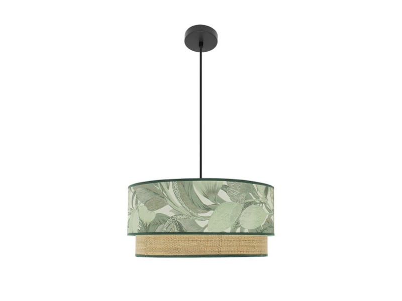  Suspension fabrilamp congo noir vert naturel 3 x e27 ø 50 cm 224995009 - Conforama C