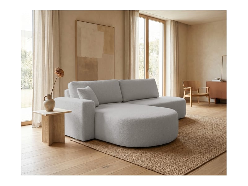  Kiara - canapé d'angle max convertible 5 places en bouclettes  - Conforama B