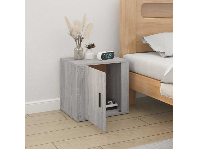  Table de chevet chanmbre, table d'appoint sonoma gris 50x39x47 cm  - Conforama C