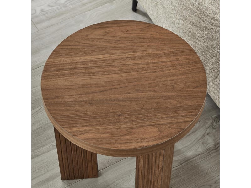  Table d'appoint ronde en mdf coloris noyer d 44.5 x h 45 cm W3915P488078 - Conforama E