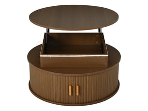 Table basse rond(e) coloris marron OSUPNESSEE - 75 cmx75 cm