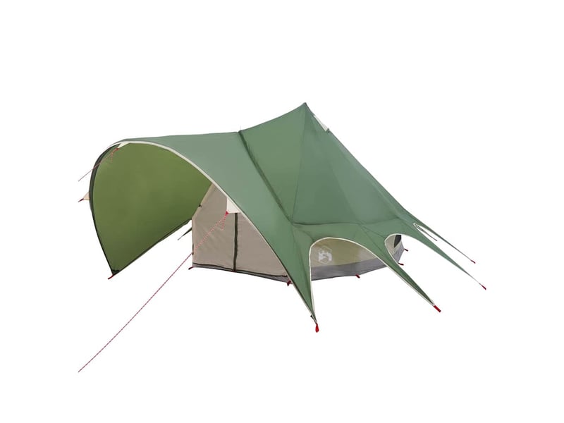  Tente de camping, tente teepee 5 personnes vert et gris  - Conforama D