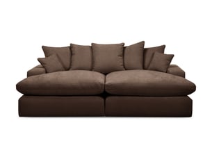 Canapé droit fixe BOBOCHIC NEVADA 3 places Tissu marron