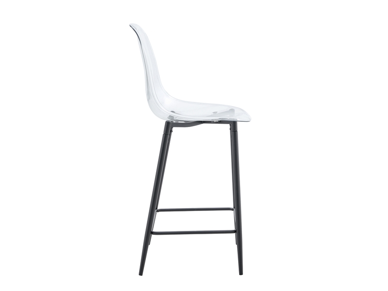  Lot de 2 tabourets de bar transparents avec piètement en métal W3658P394390 - Conforama B