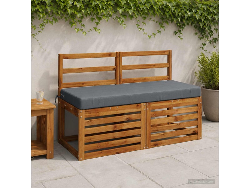  Lot de 2 coussins de banc, coussins d'assise soest 100 % polyester bleu cf57065  - Conforama B