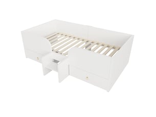 Lit avec rangement 90x200 cm    coloris blanc