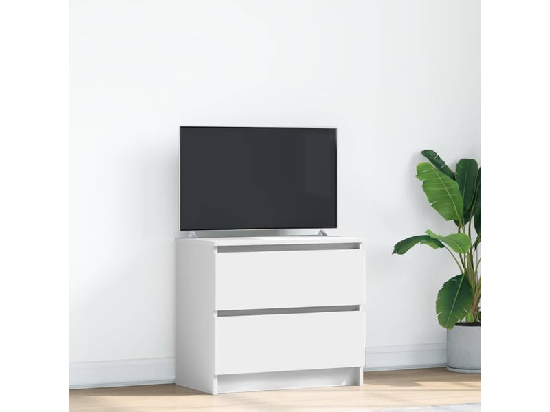  Meuble tv - banc tv - meuble de rangement blanc 60x35x54 cm bois d'ingénierie  - Conforama B