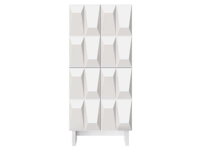  Meuble à chaussures 4 portes étagères réglables blanc 60.5 x 34 x 135.5 cm  - Conforama A