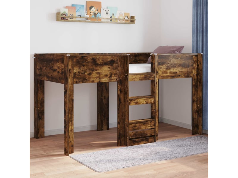  Lit superposé pour enfants - lit jeune chêne fumé 80 x 200 cm  - Conforama B