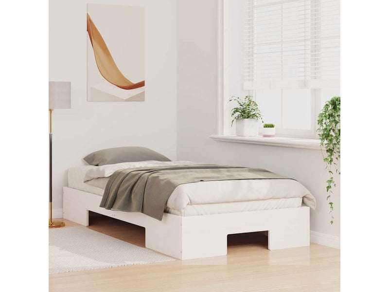 Lit simple- lit adulte - cadre de lit blanc 80 x 200 cm - Conforama B