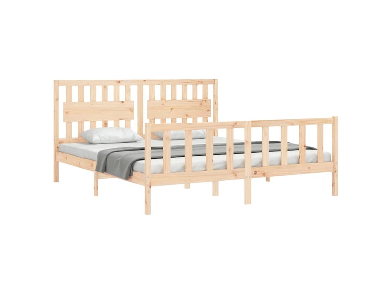 Lit double- lit adulte - cadre de lit sans matelas bois massif de pin - Conforama B